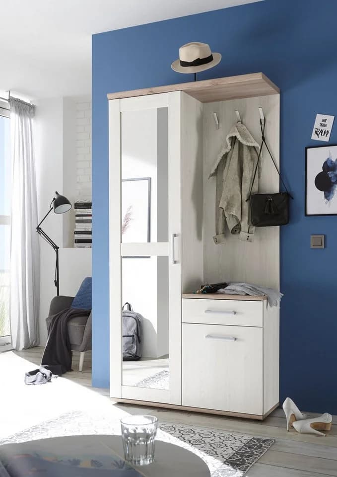 HBZ Kompaktgarderobe Landhausstil Weiß Silber Grau - Bild 2