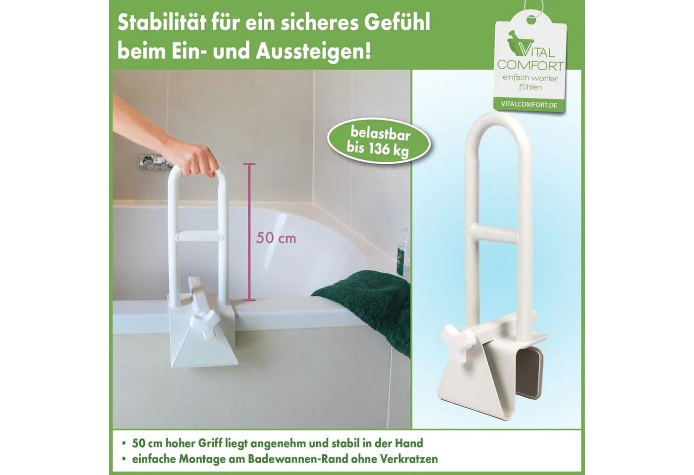 Vital Comfort Badewannen-Einstiegshilfe Haltegriff