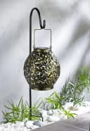 BURI Solar-Gartenlaterne LED Kugelleuchte 100cm Metall Bild 1