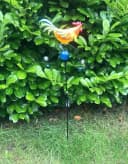 BURI Gartenleuchte Solar Wetterhahn bunt mit Dekokugel Bild 1