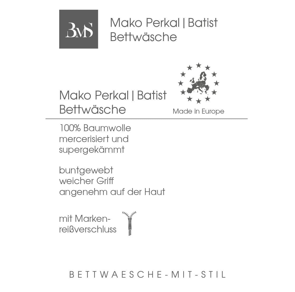 BETTWAESCHE-MIT-STIL Bettwäsche Oslo Mako Perkal Batist 3-teilig Hellblau - Bild 4
