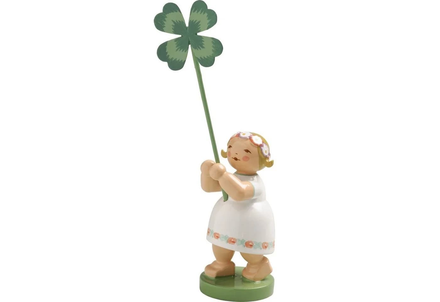Wendt & Kühn Sammelfigur Mädchen mit Kleeblatt Weiß/Grün
