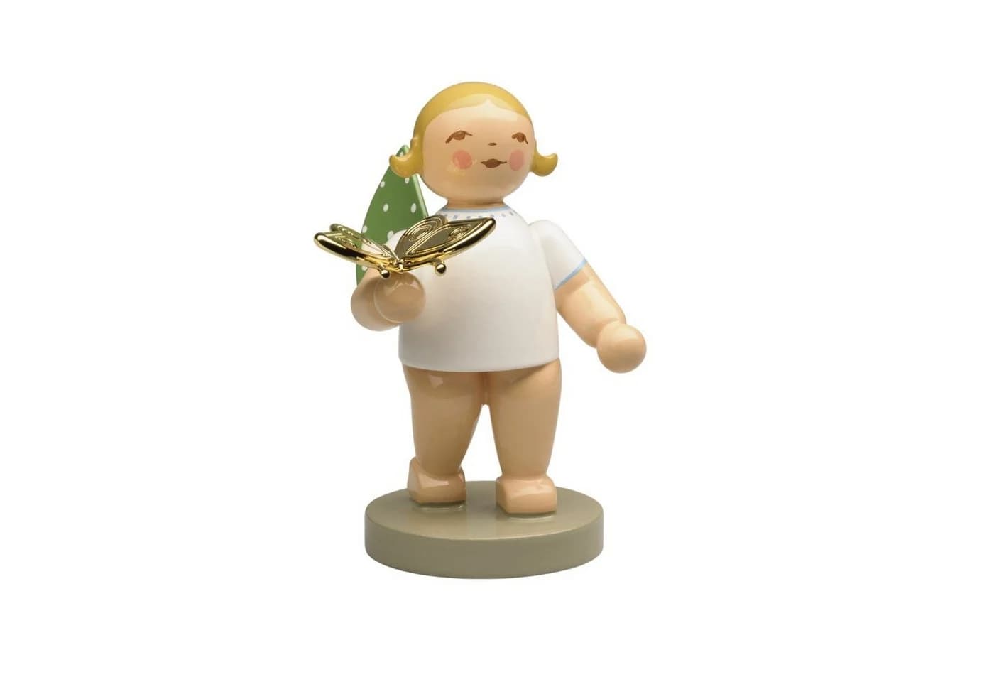 Wendt & Kühn Weihnachtsfigur No 13 Träumer, Engel mit Schmetterling, Haarfarbe zufällig blond oder braun