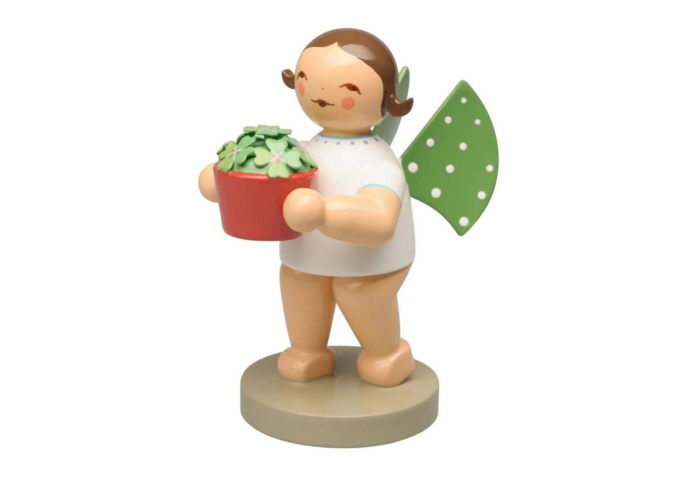 Wendt & Kühn Sammelfigur Engel mit Glücksklee, Grün/Weiß, Holz