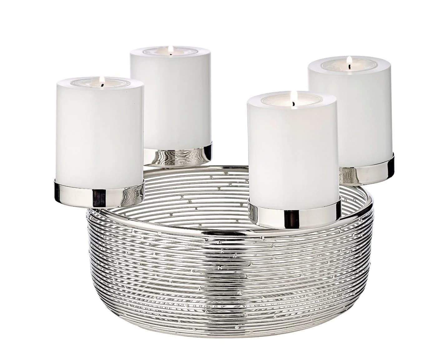 EDZARD Adventskranz Rio Silber-Optik Edelstahl für 4 Kerzen - Bild 2