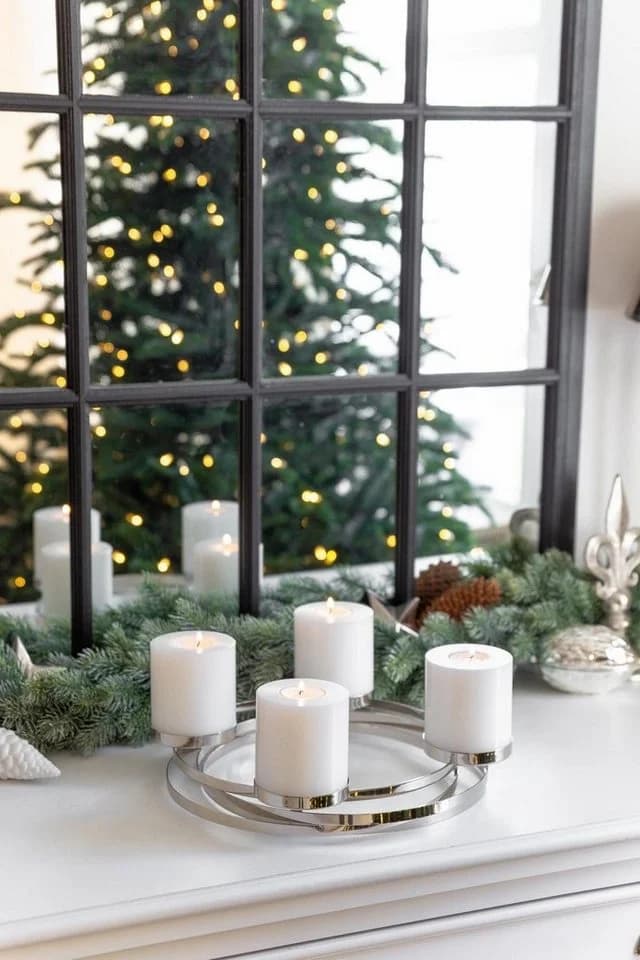 EDZARD Adventskranz Annabel Silber 34 cm - Bild 5
