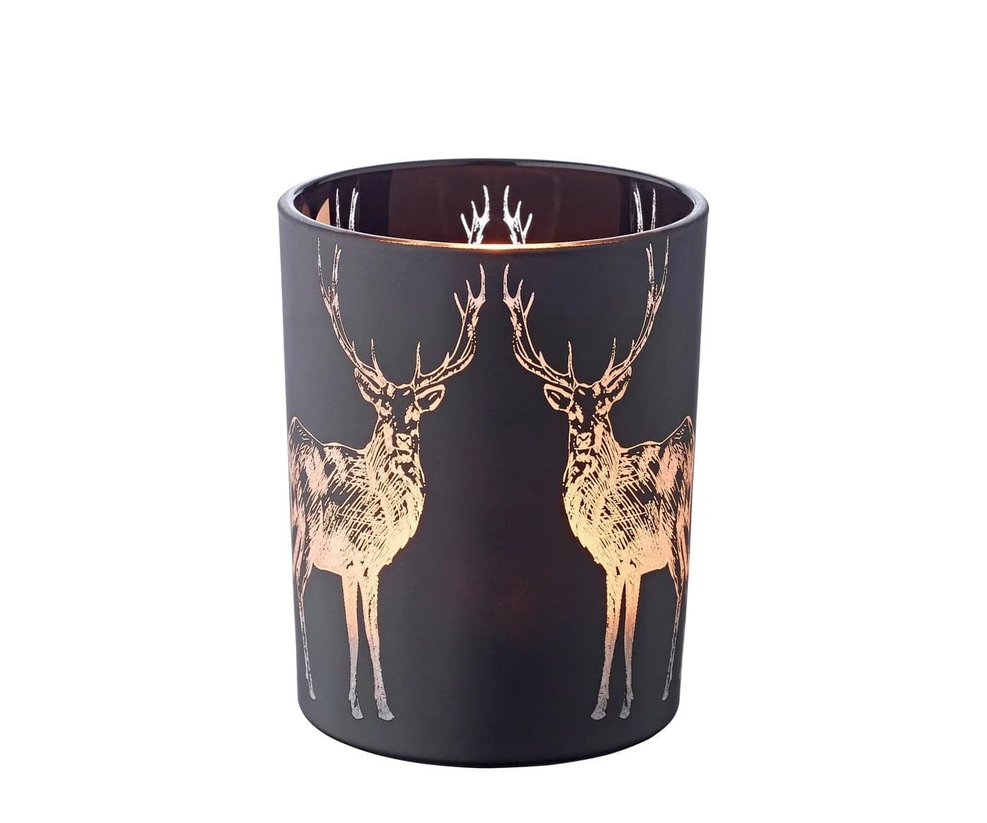 EDZARD Windlicht Tiu matt-schwarz mit Hirsch-Motiv - Bild 2