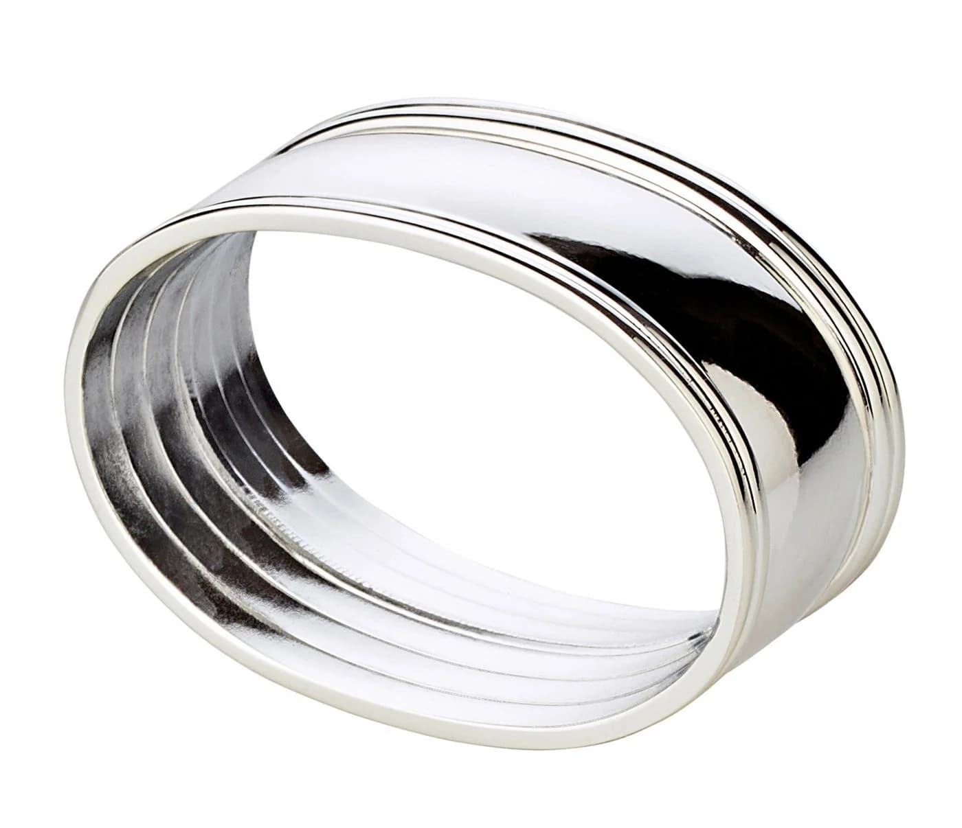 EDZARD Serviettenring Faden 6er-Set Oval Silber-Optik