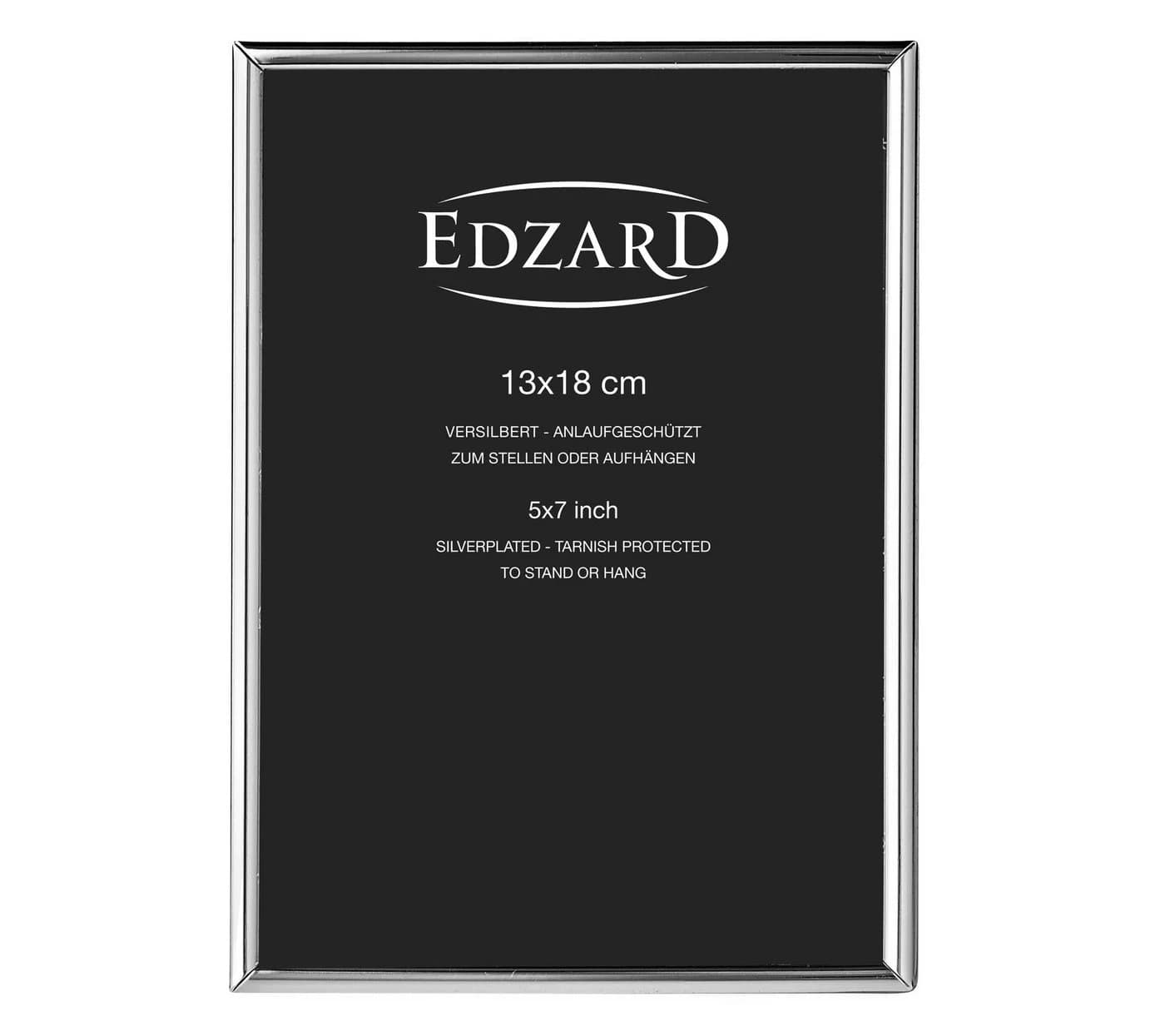 EDZARD Bilderrahmen Genua Versilbert 13x18 cm Hochglanz