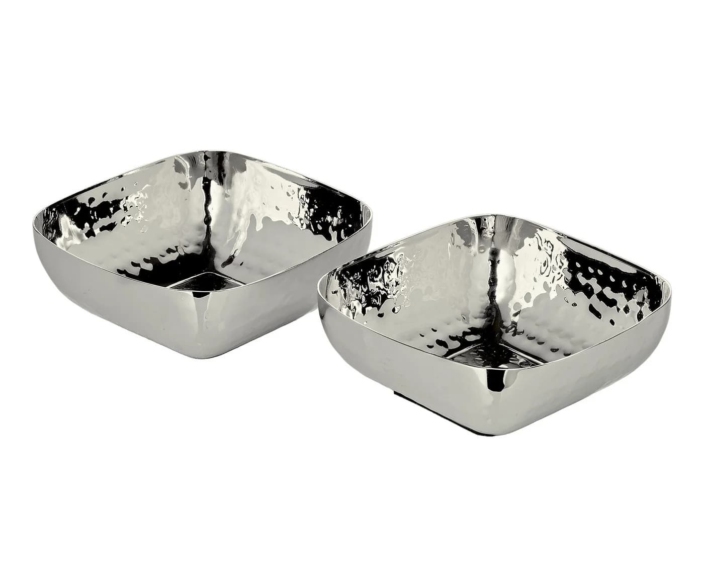 EDZARD Servierschale Kubik 2er-Set Edelstahl Vernickelt Gehämmert Silber - Bild 5