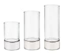 EDZARD Windlicht Granada 3er-Set Silber-Optik Glas Bild 1