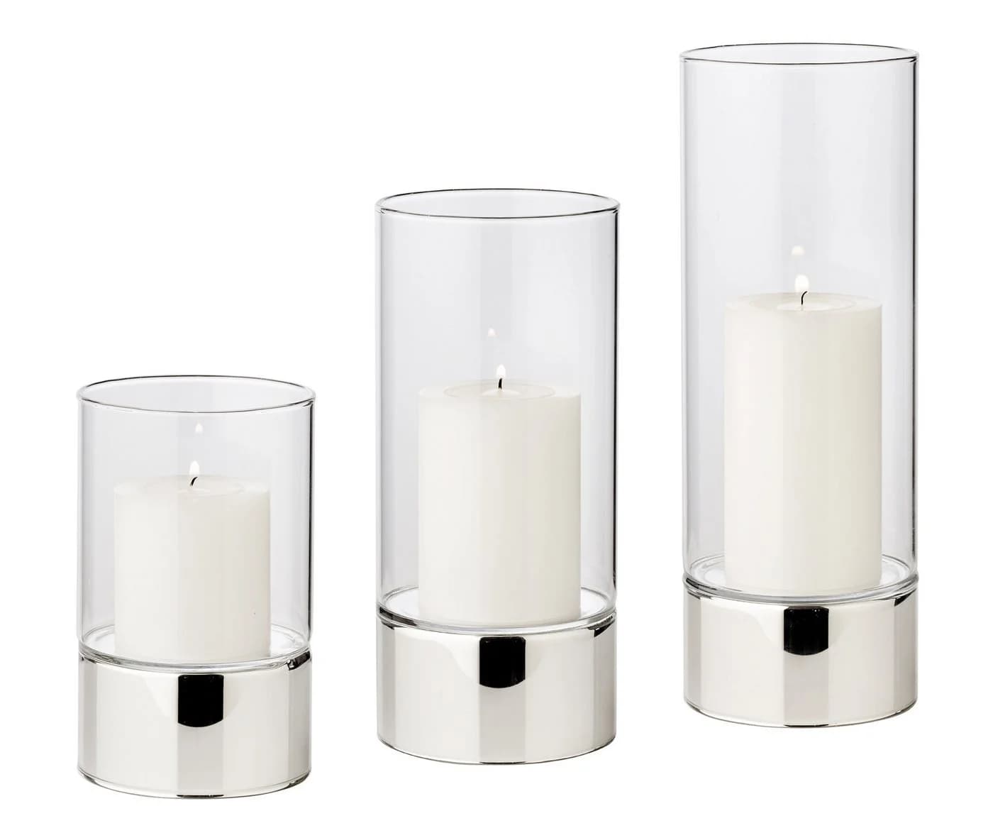 EDZARD Windlicht Granada 3er-Set Silber-Optik Glas - Bild 2
