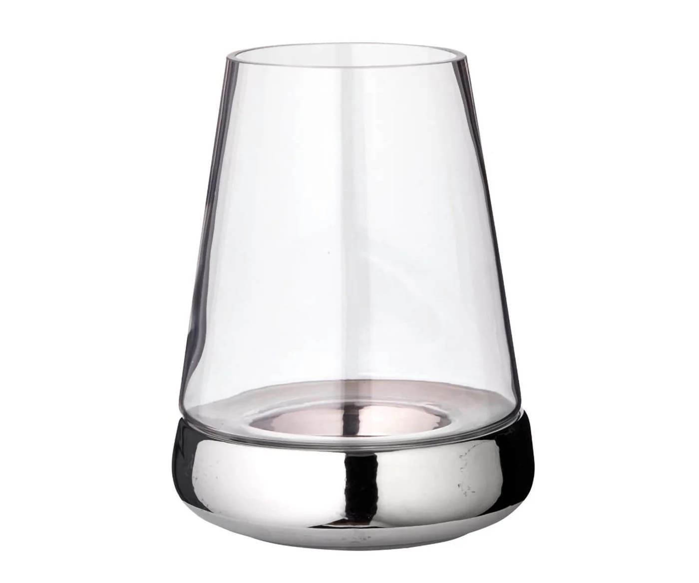 EDZARD Windlicht Bora Glas Silber-Optik Laterne