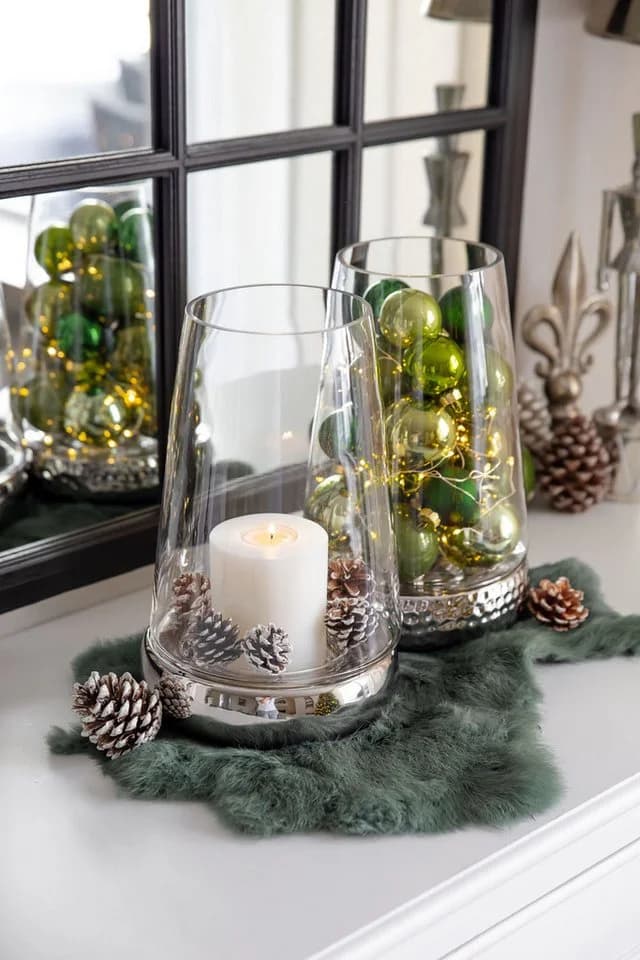 EDZARD Windlicht Bora Glas Silber-Optik Laterne für Stumpenkerzen Ø 18 cm - Bild 3