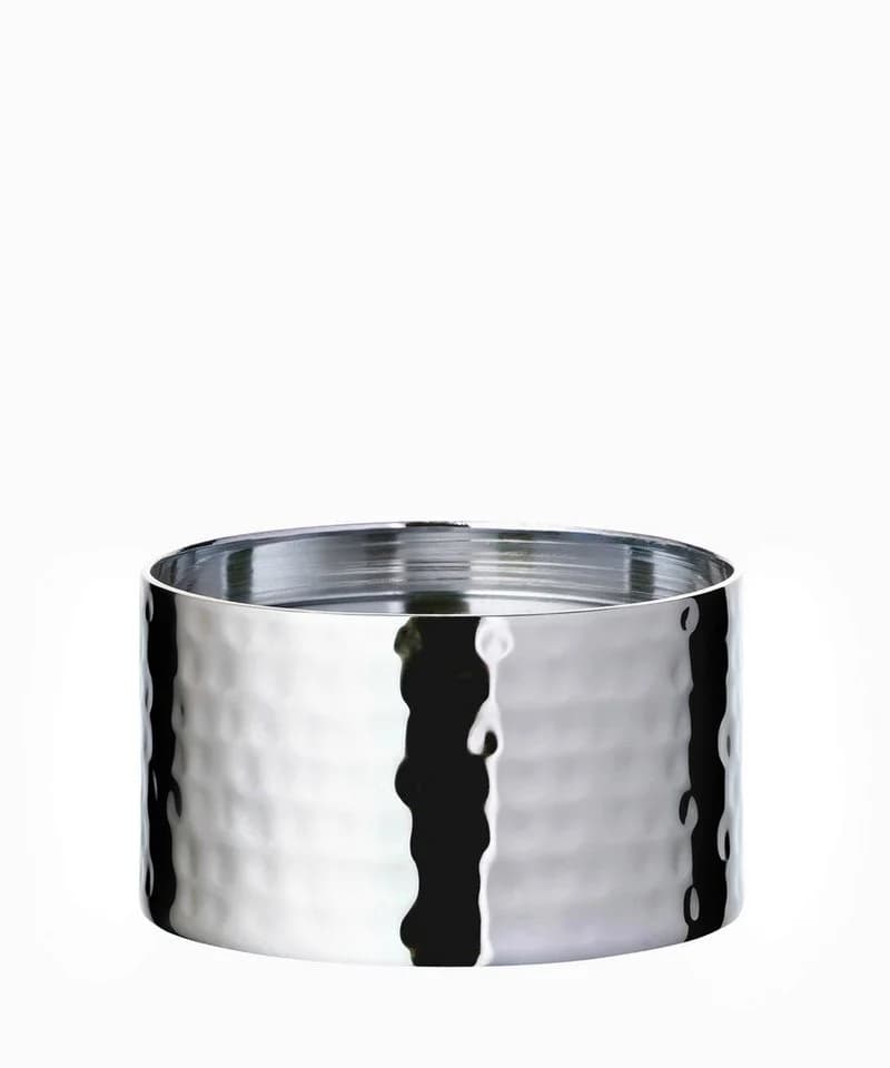 EDZARD Kerzenhalter Agadir Edelstahl Silber Hämmer-Optik