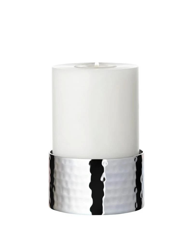 EDZARD Kerzenhalter Agadir Edelstahl Silber Hämmer-Optik - Bild 2