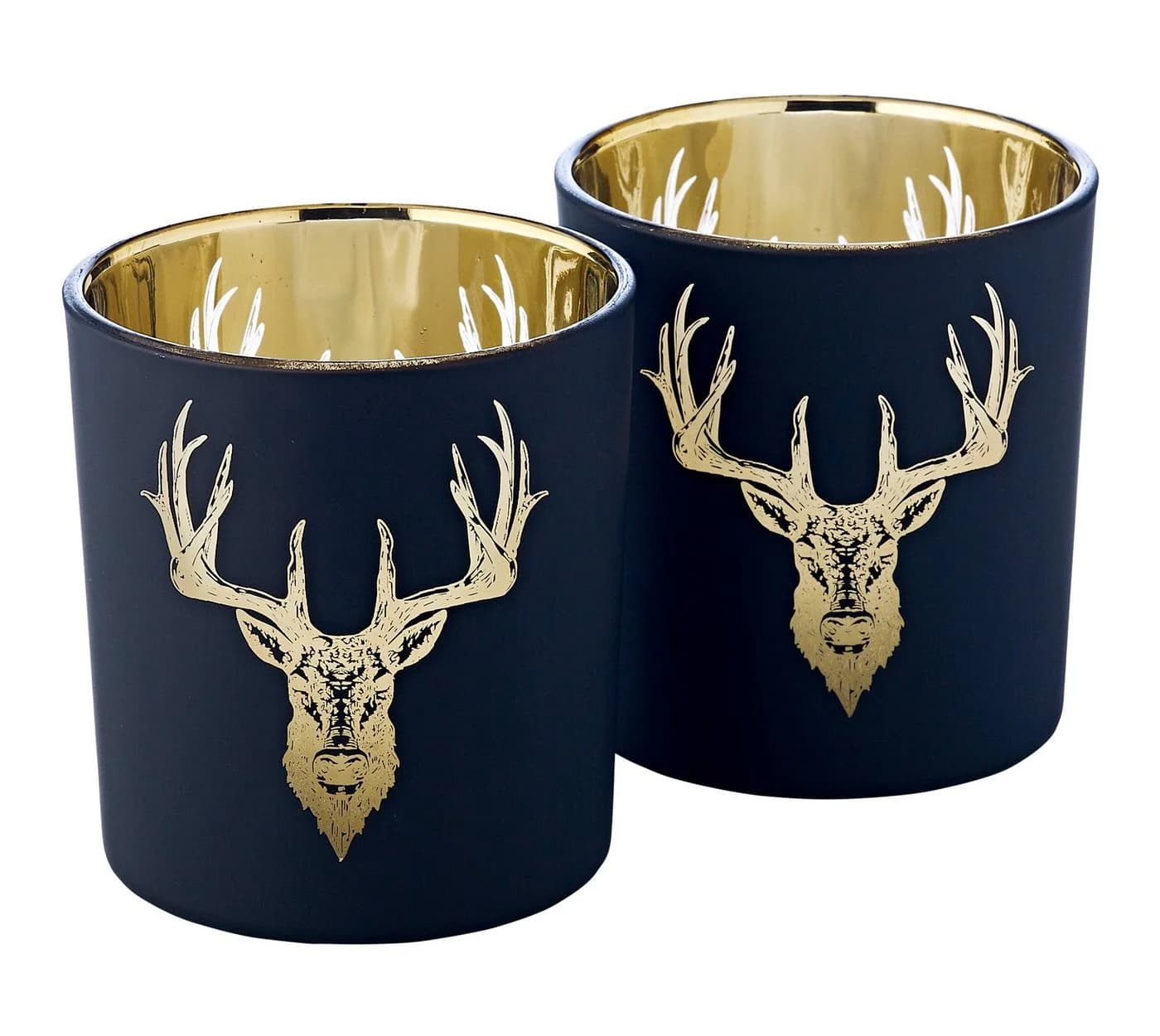 EDZARD Windlicht Lio Glas Hirsch-Motiv Schwarz Gold - Bild 3