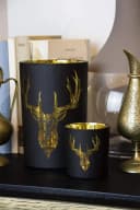 EDZARD Windlicht Lio Glas Hirsch-Motiv Schwarz Gold Bild 5