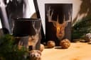 EDZARD Windlicht Alex Glas Hirsch-Motiv Schwarz Bild 3