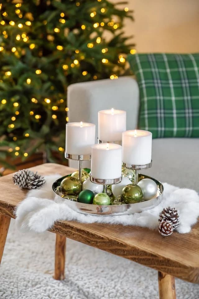 EDZARD Adventskranz Marabella Silber-Optik Edelstahl