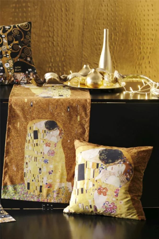 CASATEX Tischläufer "Kuss" Gr. 1 Goldfarben 140x40 cm Baumwolle