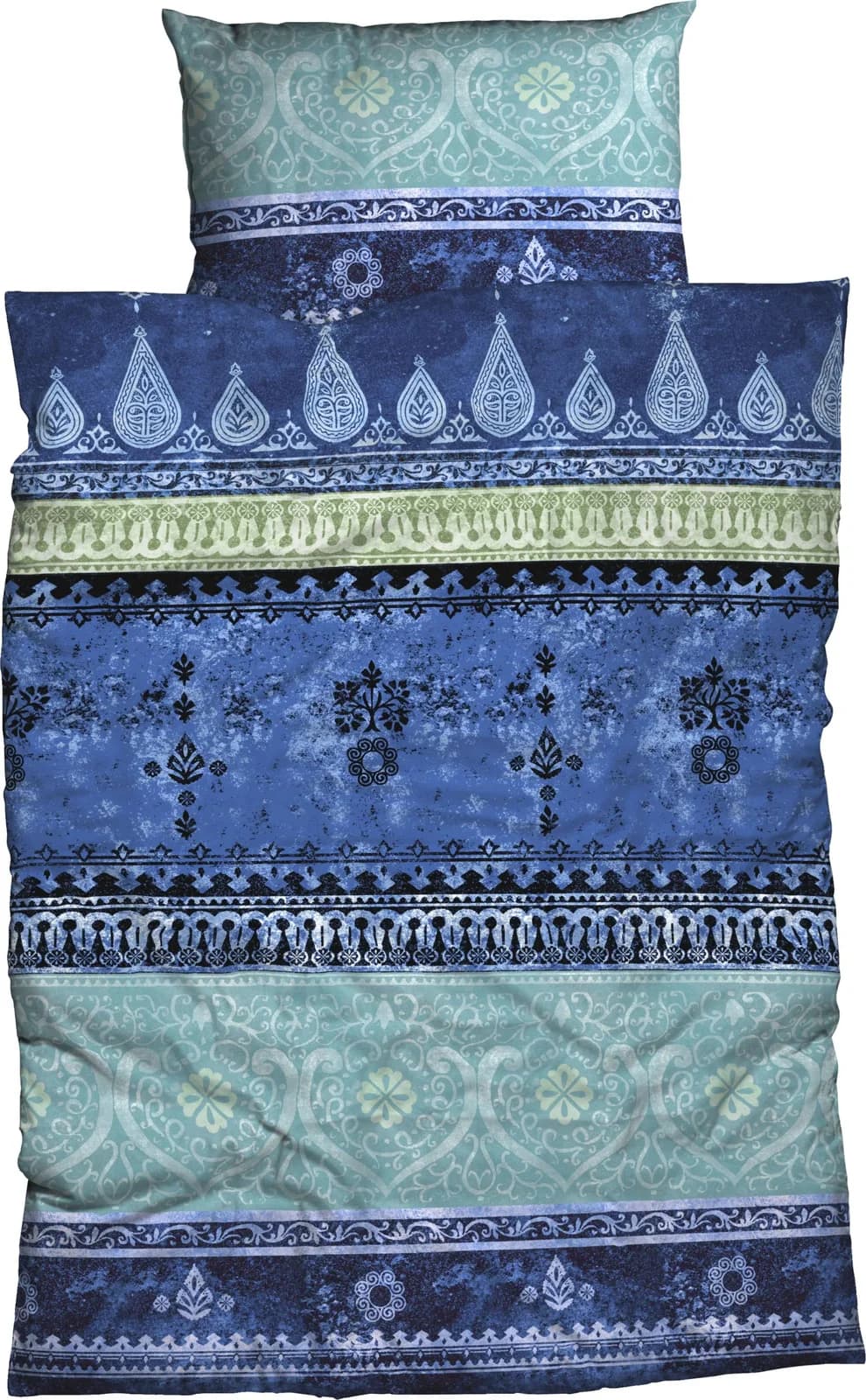 CASATEX Bettwäsche Set Indi Satin 3-tlg. Orientalisch Blau