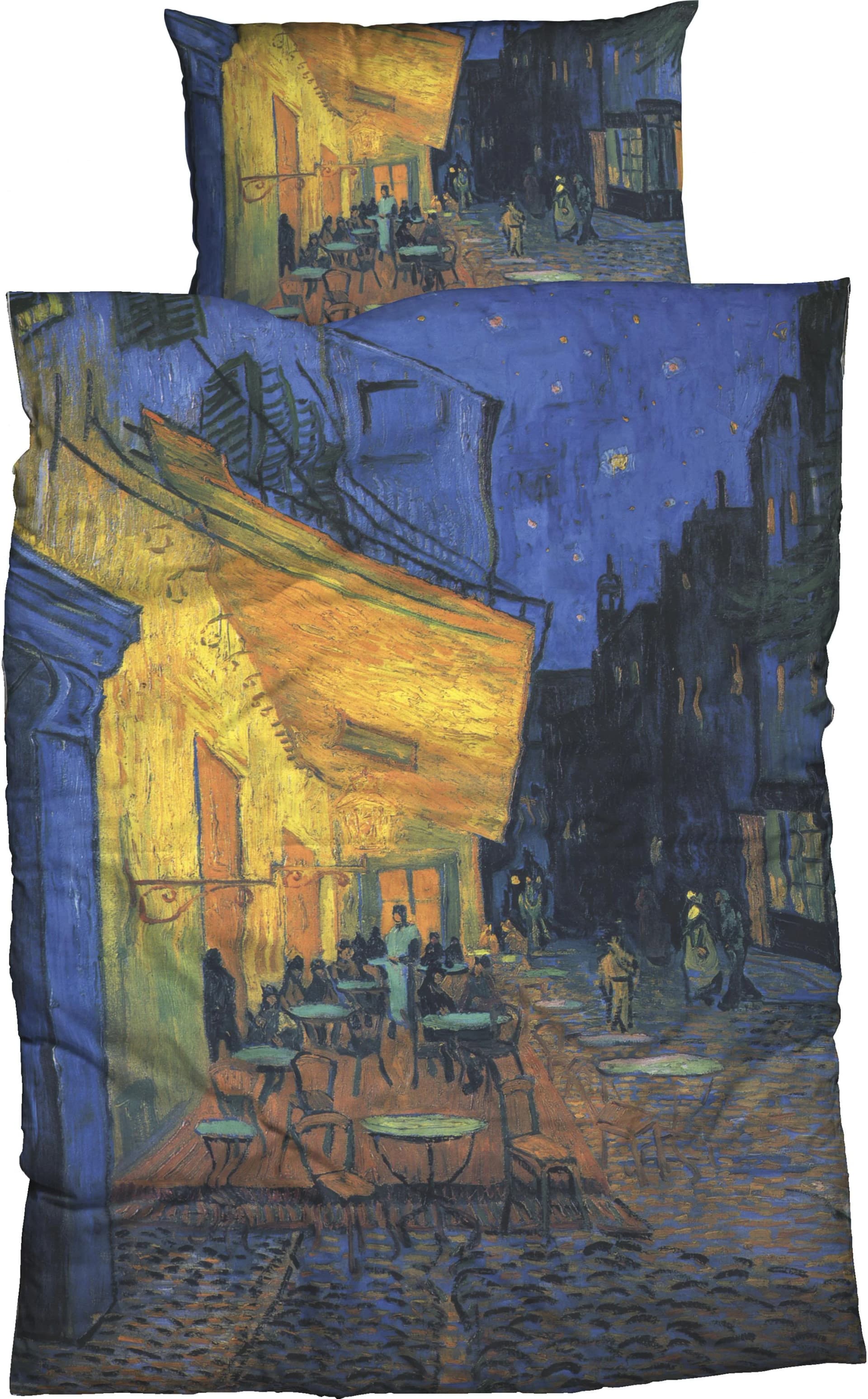 GOEBEL Bettwäsche "Nachtcafé" Blau Satin 100% Baumwolle