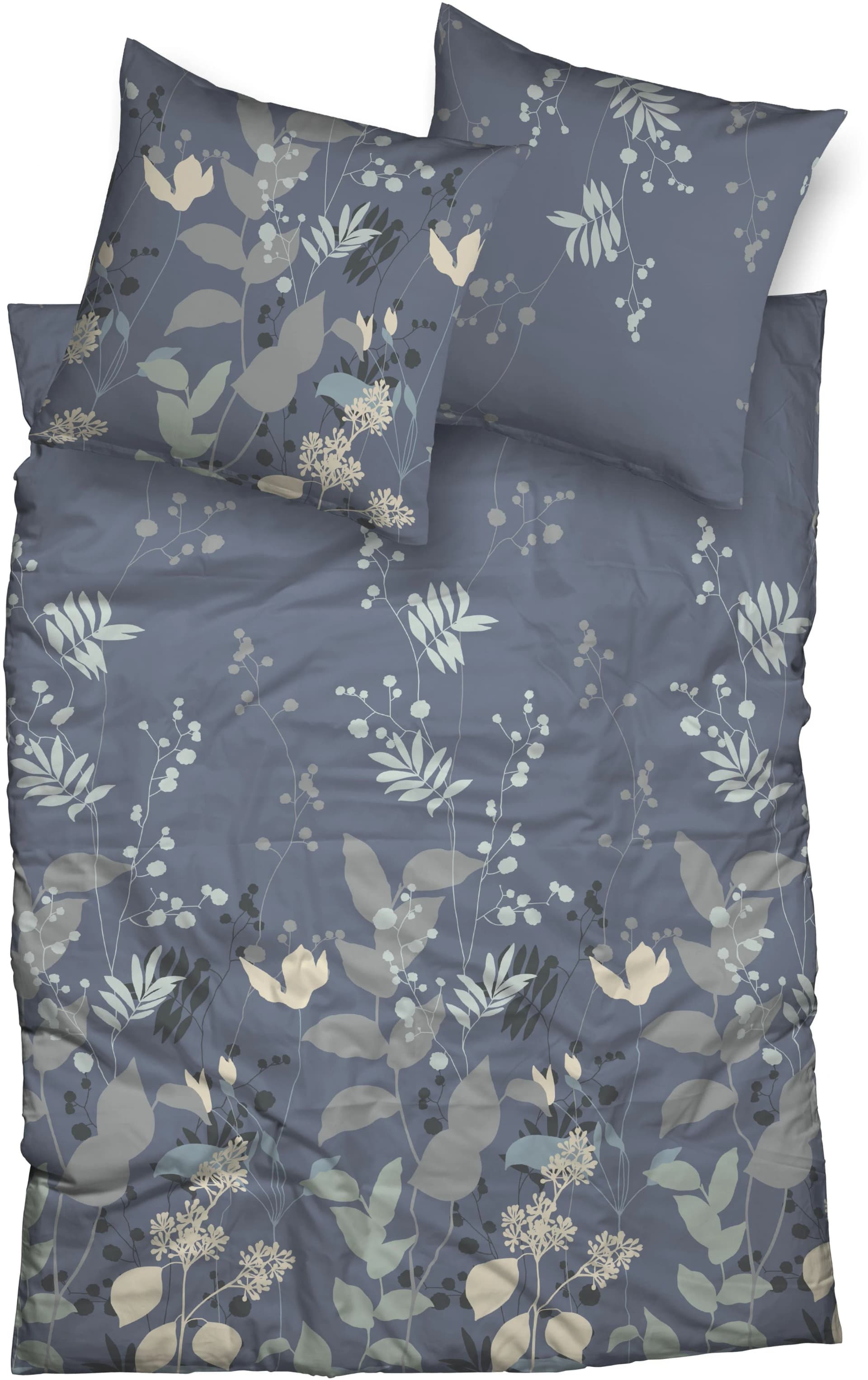 CASATEX Bettwäsche Elva Taubenblau Satin 100% Baumwolle