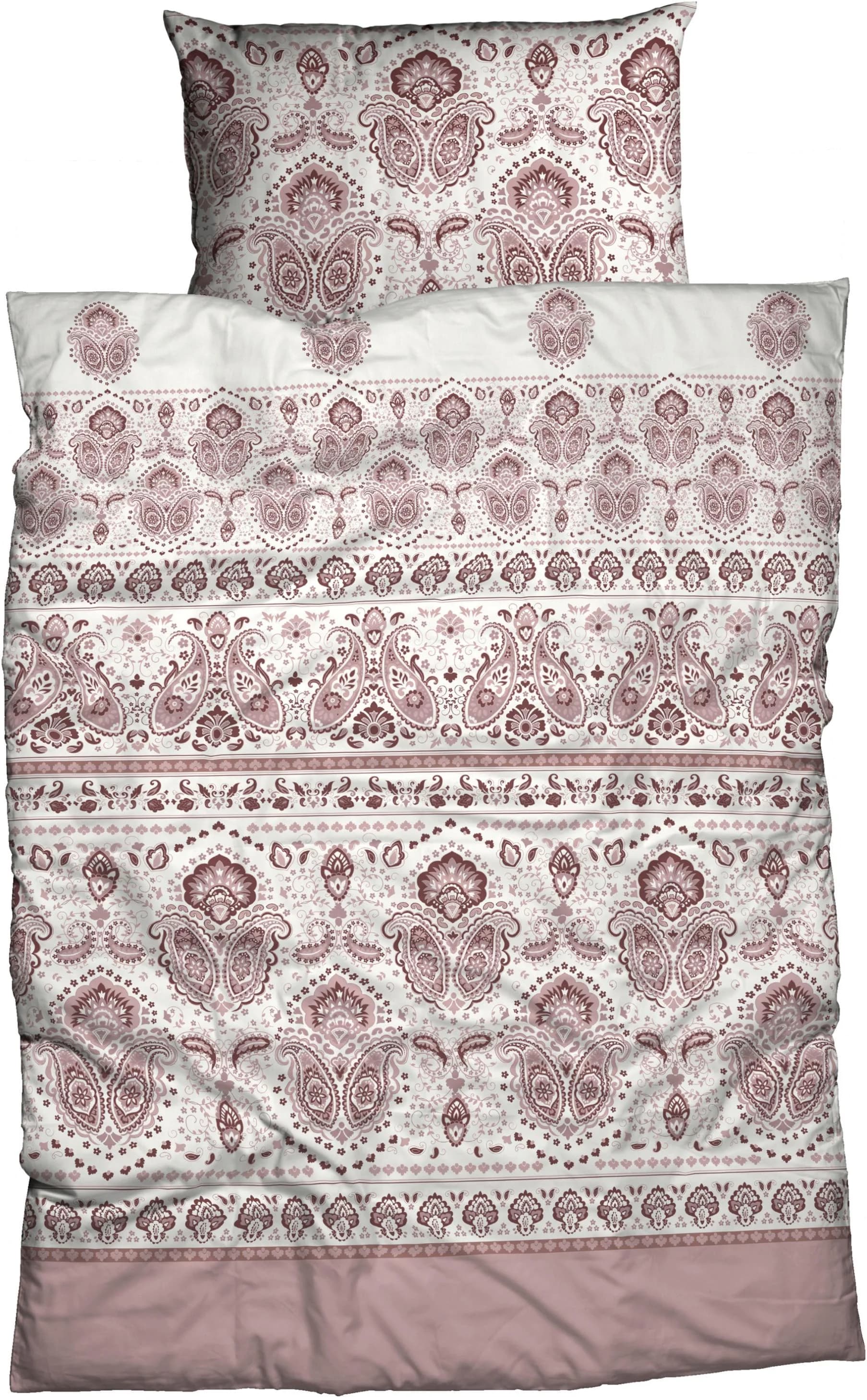 CASATEX Meriane Bettwäsche Set 3-tlg. Satin Rosa Paisley