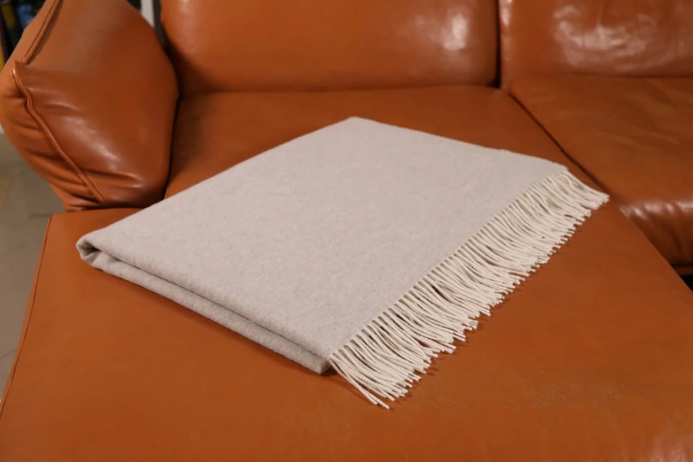 CASATEX Plaid Duo Lontra Beige Wolle Kaschmir Wohndecke - Bild 4