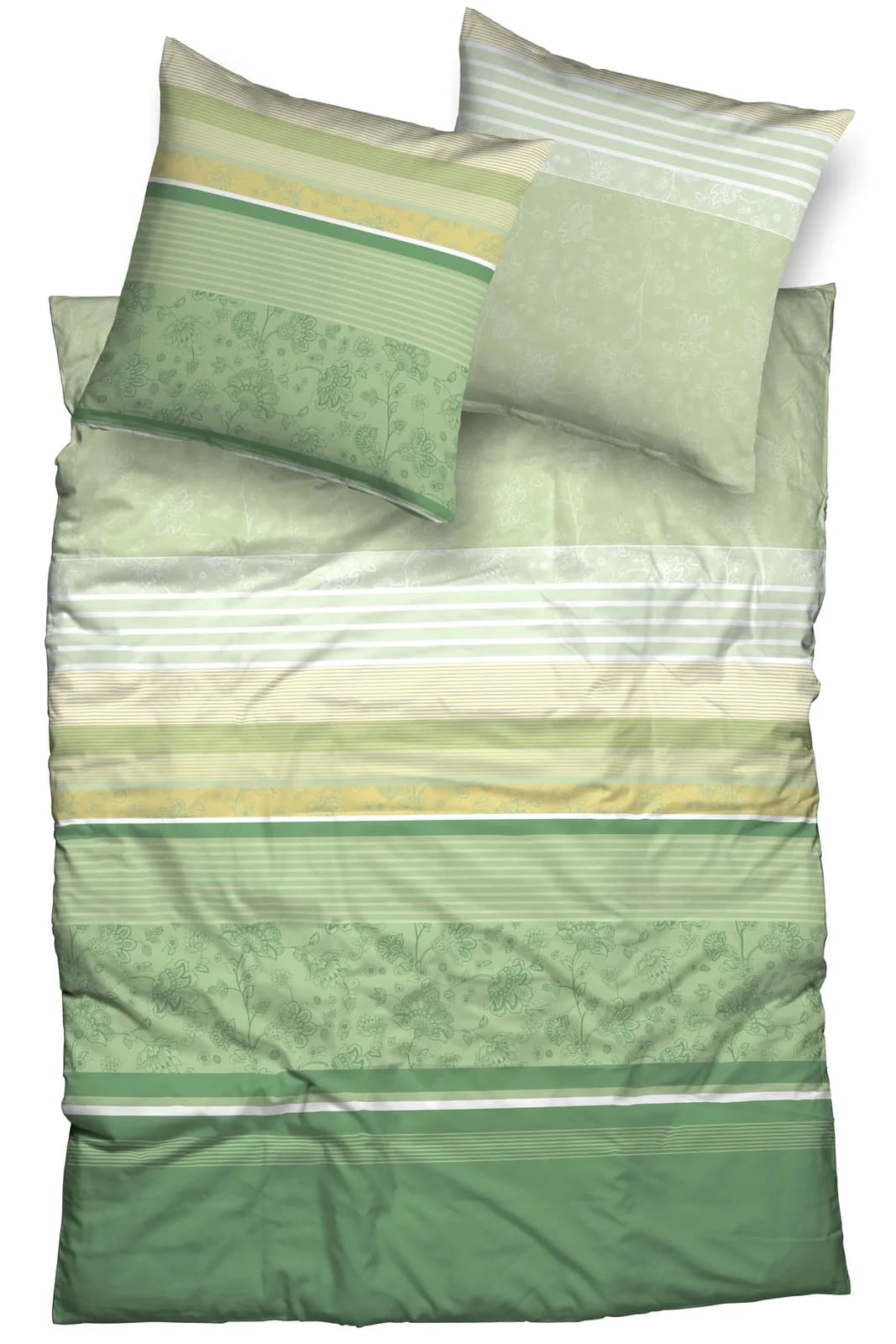 CASATEX Bettwäsche Teri Grün Satin 3-tlg. 100% Baumwolle