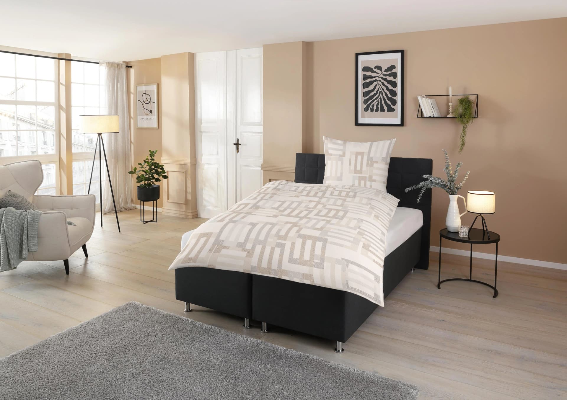 CASATEX Bettwäsche Yasin Beige Interlock-Jersey 100% Baumwolle