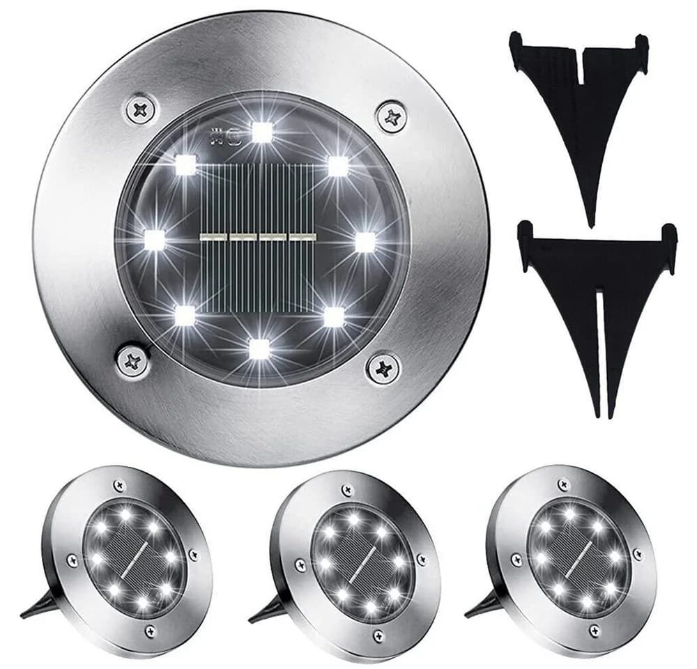 emeco 4er Set Solar LED Bodenstrahler Gartenstrahler