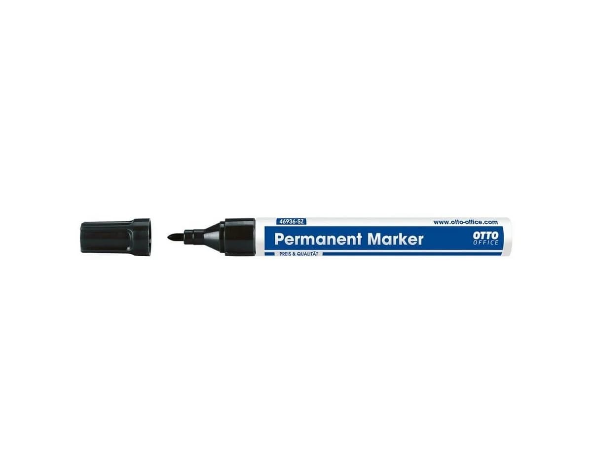 Otto Office Permanentmarker Schwarz Aluminium Rundspitze