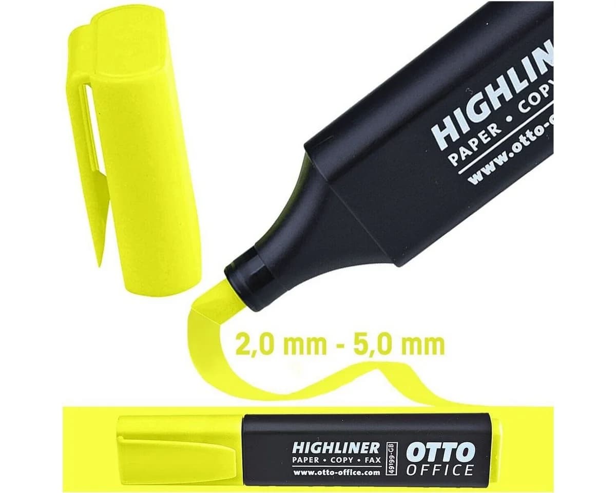 Otto Office Marker Highliner Textmarker mit Keilspitze Gelb - Bild 2