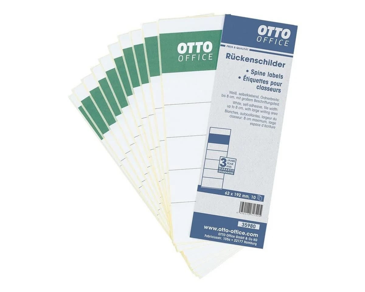 Otto Office Etiketten für Ordner 10 Stück Weiß Selbstklebend - Bild 2