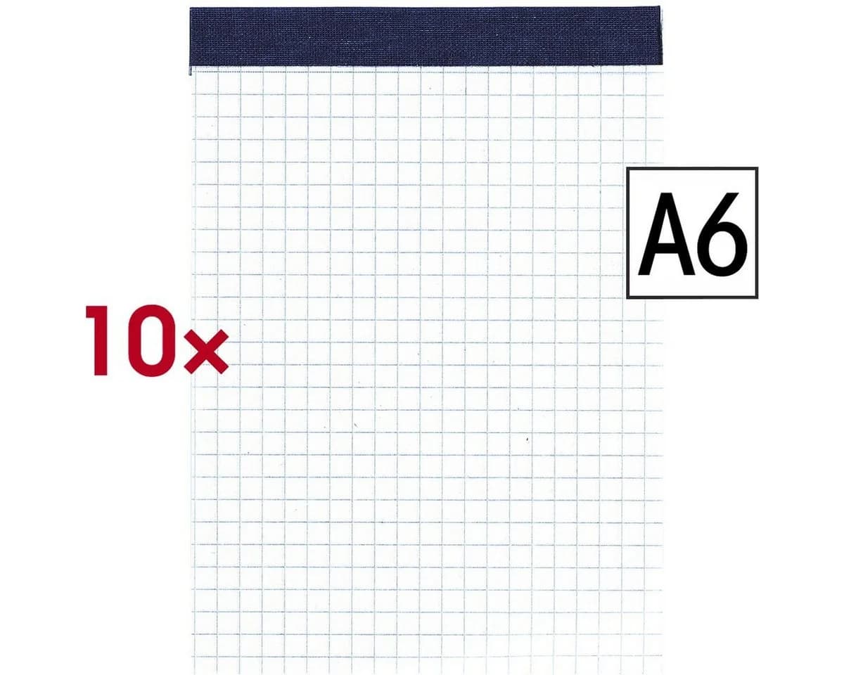 Otto Office Notizblock DIN A6 Kariert 10er-Pack - Bild 2