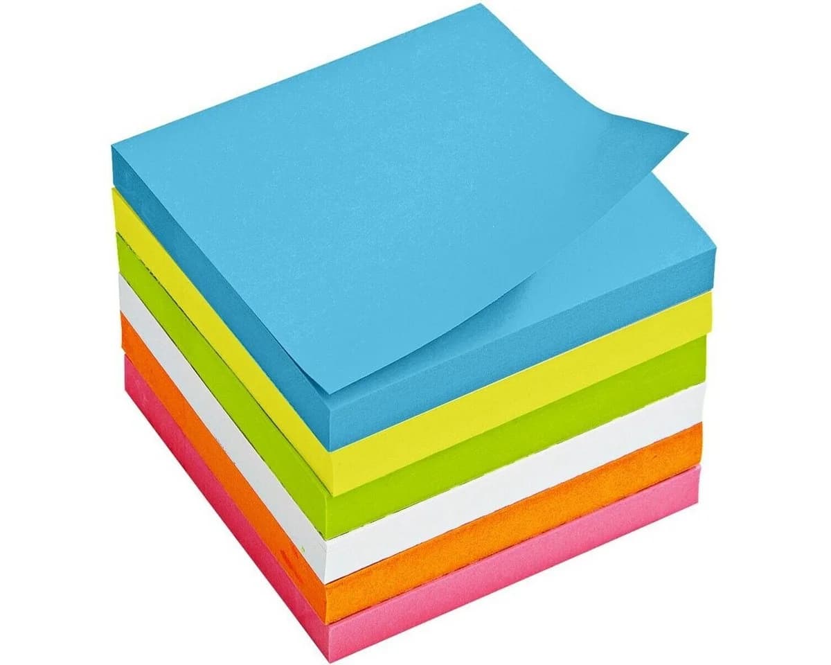 Otto Office Haftnotizblock 7,5x7,5 cm Neonfarben 6er Pack - Bild 4