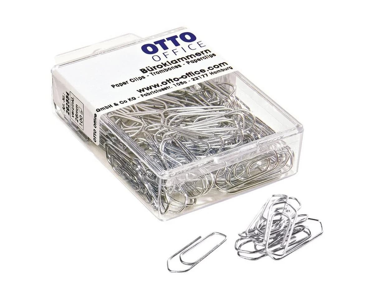 Otto Office Büroklammer 26 mm Verzinkt Silber Eckig - Bild 2