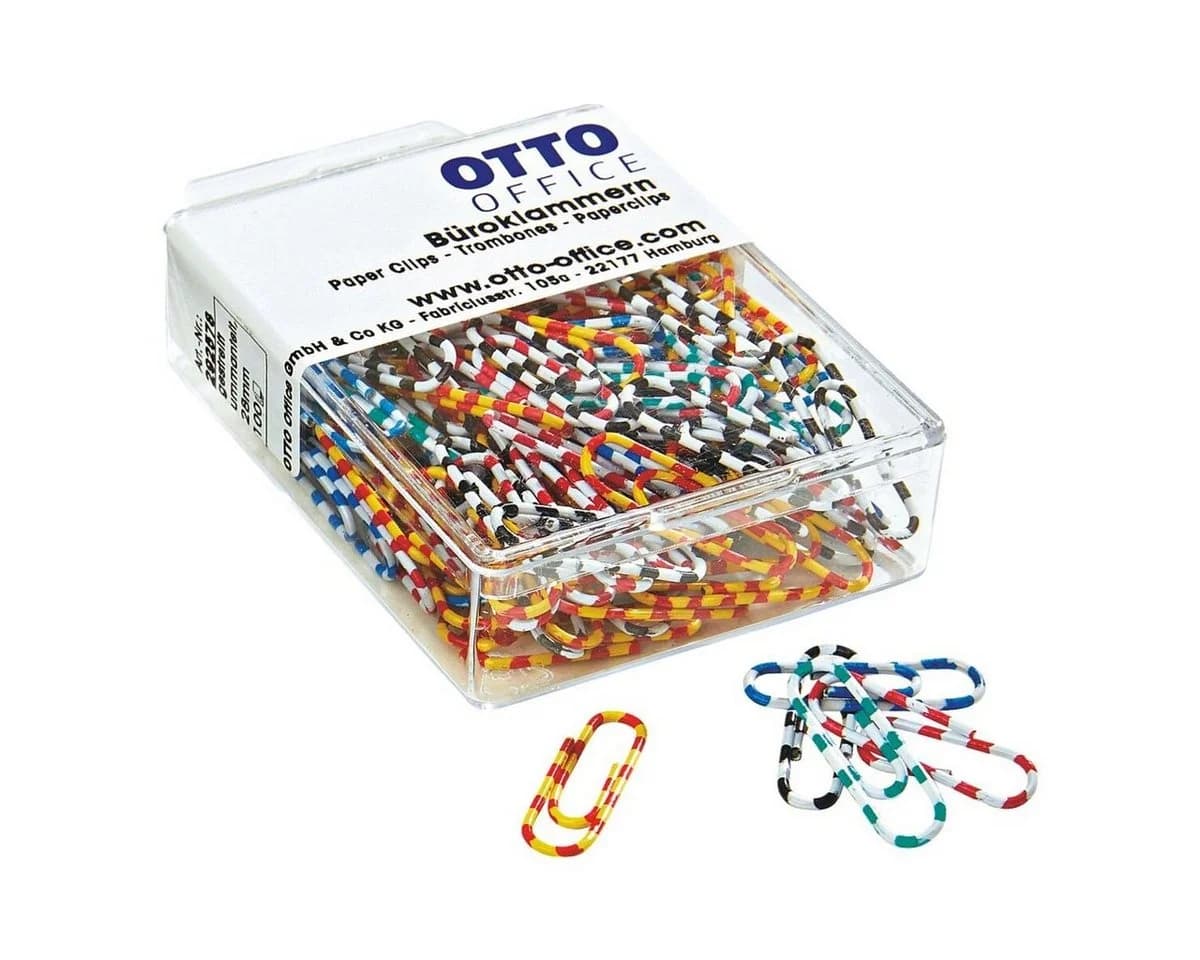 Otto Office Büroklammer 28 mm Bunt Zweifarbig Gestreift - Bild 2