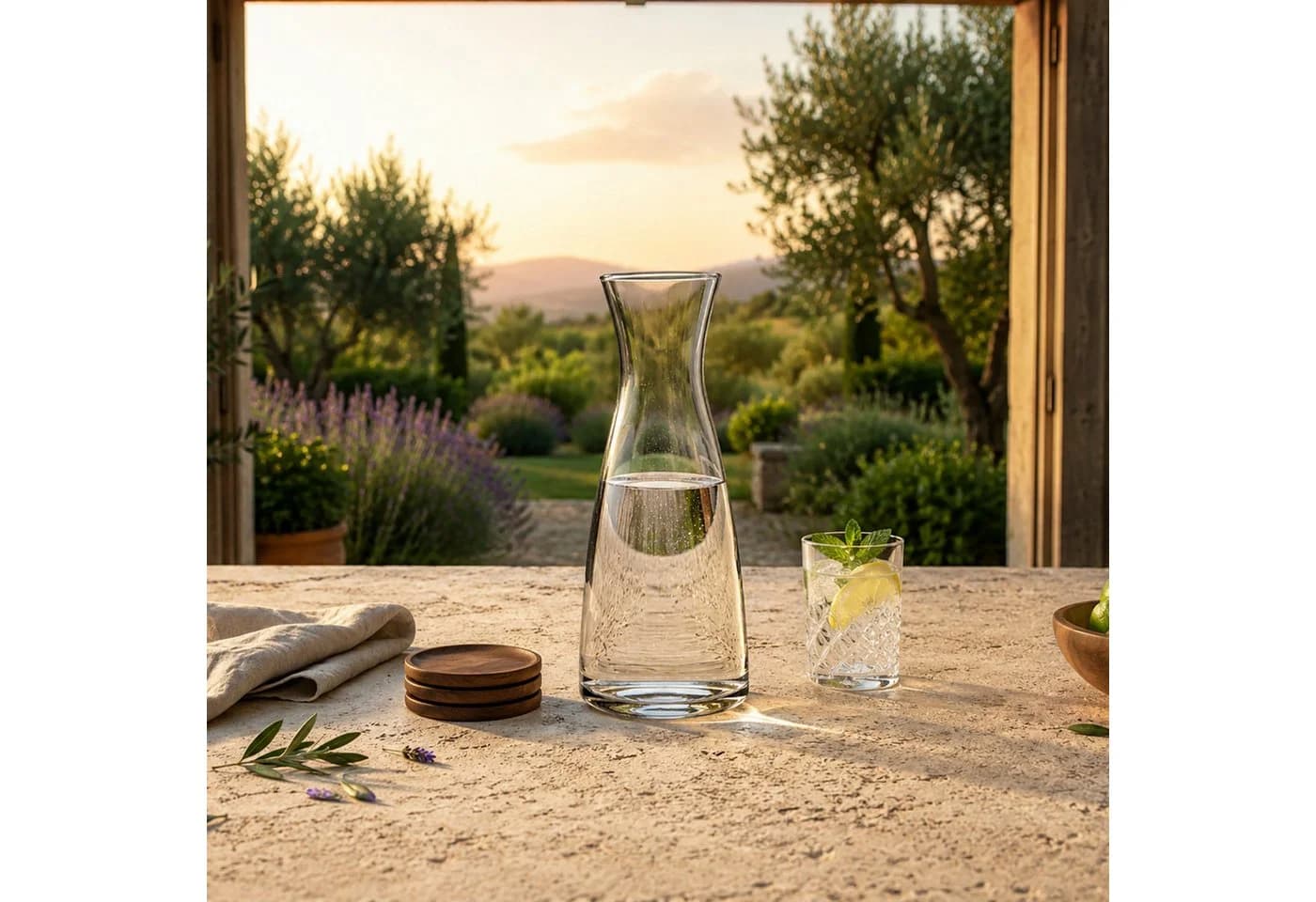 PearlCo Wasserkaraffe aus Glas 0,8l & 1,3l mit Deckel - Bild 2