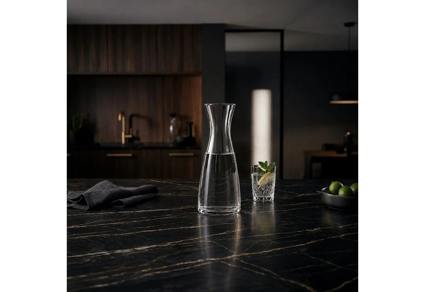 PearlCo Wasserkaraffe aus Glas 0,8l & 1,3l mit Deckel - Bild 3