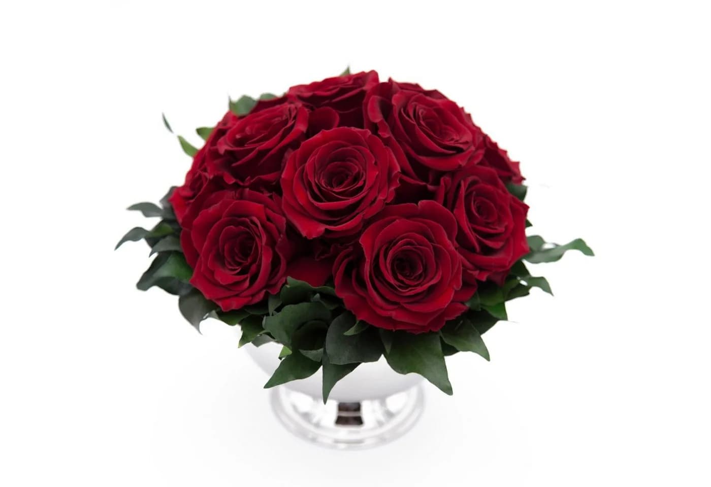 Rosemarie Schulz Heidelberg Rosengesteck 11 Infinity Rosen Burgundy