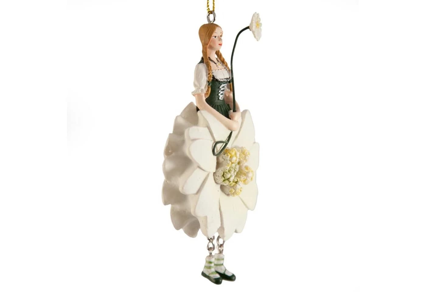 ROSEMARIE SCHULZ Heidelberg Dekofigur Blumenmädchen Edelweiss Dekohänger Kunstblume