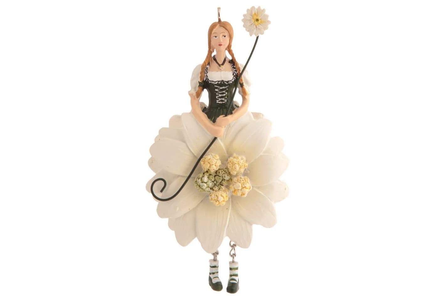 ROSEMARIE SCHULZ Heidelberg Dekofigur Blumenmädchen Edelweiss Dekohänger Kunstblume - Bild 2