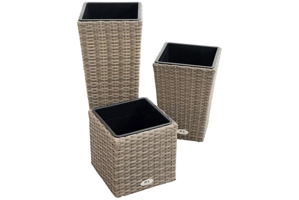 OUTFLEXX Pflanzgefäß Nizza mit Stahlrahmen und Polyrattan-Geflecht - Bild 5
