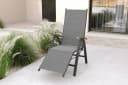 Villana Gartenstuhl Grau Aluminium Eukalyptus Relaxsessel Bild 2