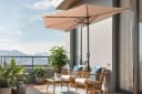 OUTFLEXX Sonnenschirm Cambridge Halbschirm Khaki/Dunkelgrau Aluminium Bild 2