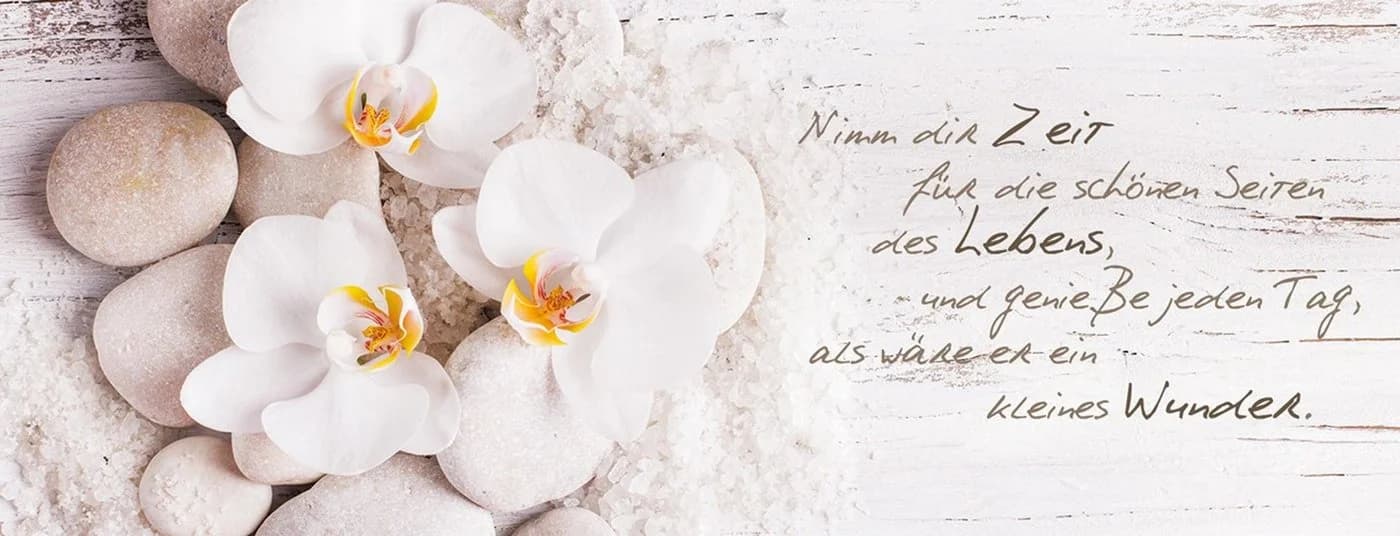artissimo Glasbild Orchidee Weiß Beige 80x30 cm Modern - Bild 2