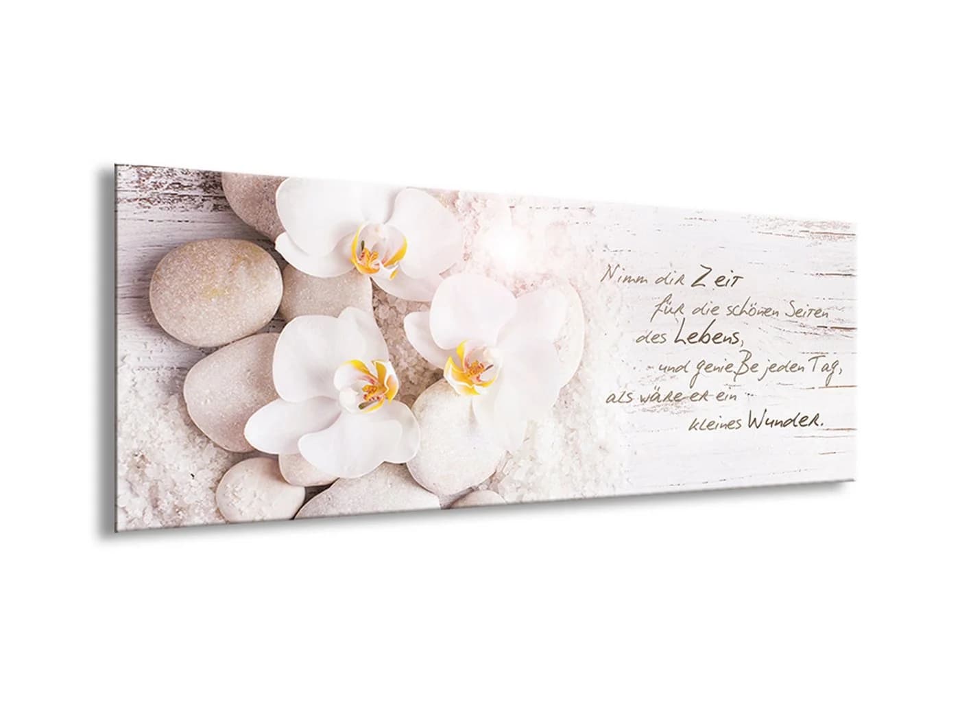 artissimo Glasbild Orchidee Weiß Beige 80x30 cm Modern - Bild 3